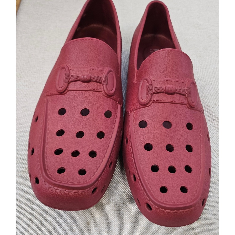 Kenneth Cole Reaction Loafers Men 12 Burgundy Water Shoes Perforated Slip-On